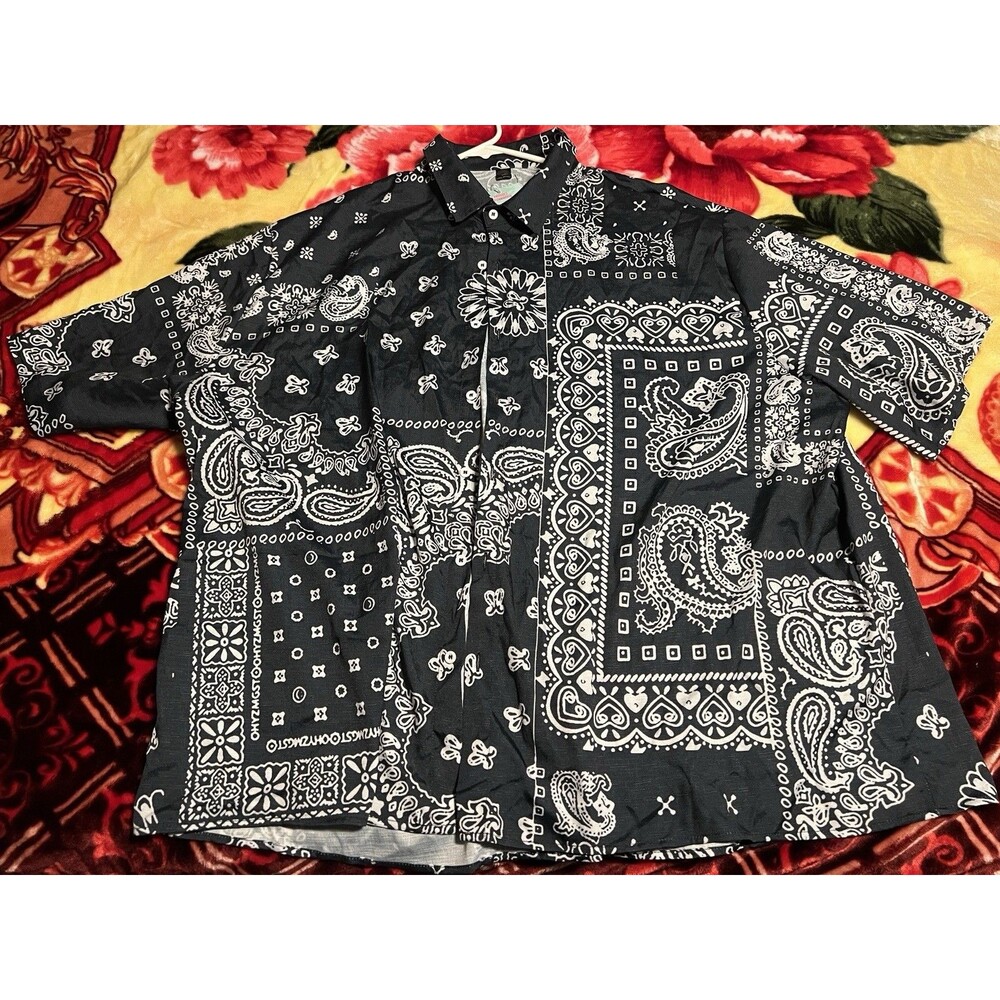 Alohahoo Men's Vintage Paisley Shirt 4XL